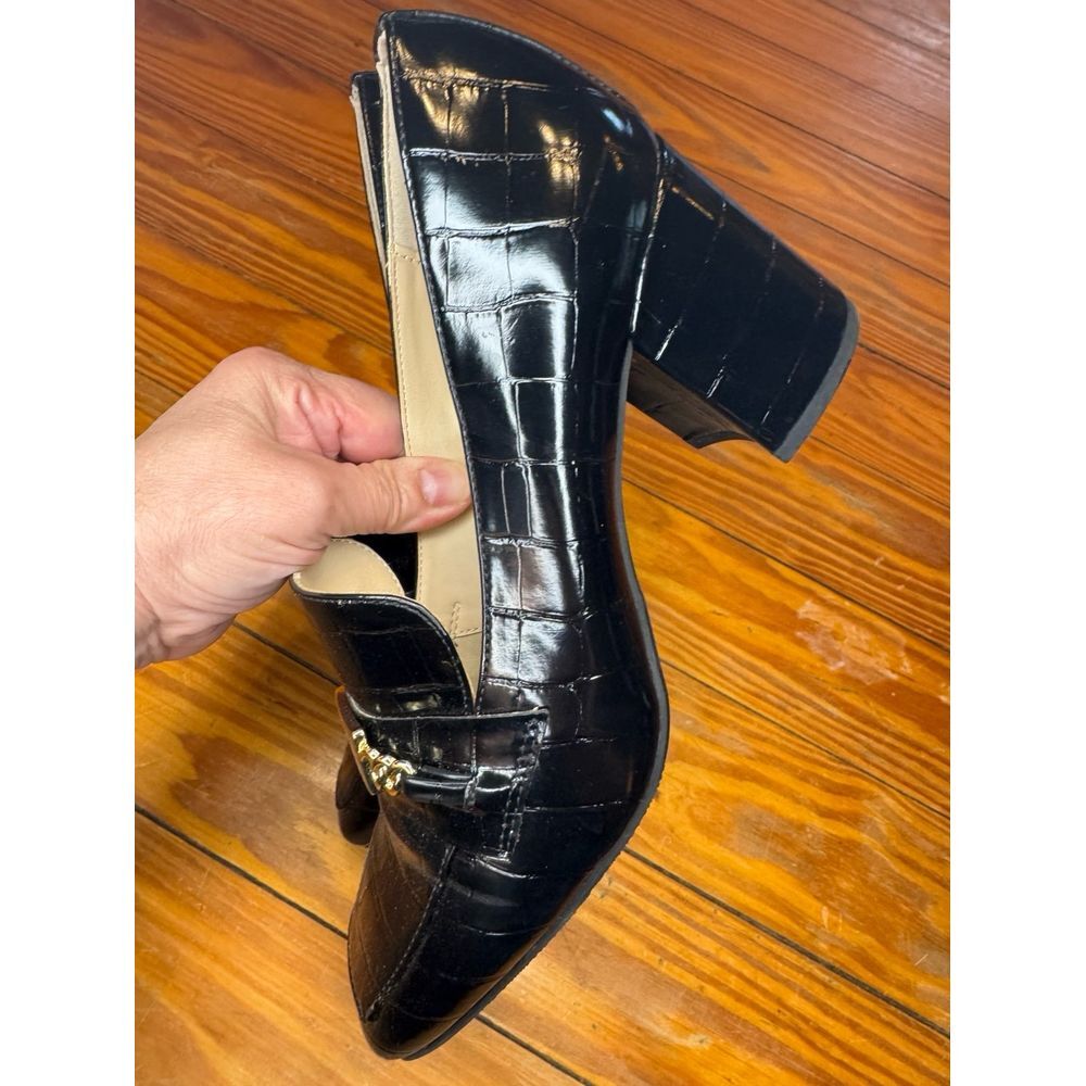 Liz Claiborne Melba Crocodile Leather Block Heels Size 8.5 M - Picture 4 of 11
